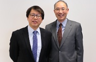 The Secretary for Labour and Welfare, Mr Stephen Sui, met with Ambassador and Consul-General of Japan in Hong Kong, Mr Kuninori Matsuda, to exchange views on the challenge and opportunities of an aging population and the provision of elderly care, as well as other issues of mutual interest including the working holiday scheme. Picture shows Mr Sui (left) with Mr Matsuda.