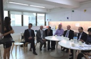 The Secretary for Labour and Welfare, Mr Matthew Cheung Kin-chung (second right), visited the Hub Hong Kong in Sham Shui Po this afternoon where he was briefed by the centre's staff on the various support services provided for underpriviledged children and their families. Third left and sixth left in the picture are respectively the centre's Chairman, Mr David Boehm, and Vice-Chairman, Mr Bruce Stinson.