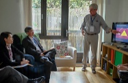 The Secretary for Labour and Welfare, Dr Law Chi-kwong, is continuing his six-day visit to Dublin, Ireland. Photo shows Dr Law (centre) and the Director of Social Welfare, Ms Carol Yip (left), being briefed by the Director of NetwellCASALA, Mr Rodd Bond (right), on the use of technologies for the self-management of chronic patients in home care settings . NetwellCASALA is a research centre on ageing in place established in a joint venture between a local institute and the government.