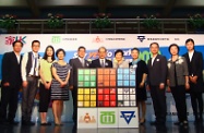 The Secretary for Labour and Welfare, Mr Matthew Cheung Kin-chung (middle); the Chairman of the Central & Western District Council, Mr Yip Wing-shing (fifth left); the President of Hong Kong Young Women’s Christian Association, Mrs Patricia Ling (fifth right); District Officer (Central & Western), Miss Cheryl Chow Ho-kiu (fourth left); and other officiating guests, are pictured at the opening ceremony.