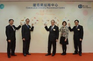 The Labour Department's Construction Industry Recruitment Centre was officially opened. Photo shows the Secretary for Labour and Welfare, Mr Matthew Cheung Kin-chung, speaking at the opening ceremony.