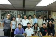 The Secretary for Labour and Welfare, Mr Matthew Cheung Kin-chung, visits the Society for Community Organization (SoCO) to exchange views with its Director, Mr Ho Hei-wah, and his fellow community organisers on poverty alleviation and support for the underprivileged. Photo shows Mr Cheung (back row, fourth left) pictured with Mr Ho (back row, third left) and the community organisers at SoCO headquarter office.