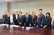 The Secretary for Labour and Welfare, Mr Stephen Sui (fifth left), met with State Secretary/Vice Minister at the Swedish Ministry of Health and Social Affairs, Ms Madeleine Harby-Samuelsson (forth left), and her delegation today to exchange views on tackling the challenges of an ageing population. Sweden is at the forefront in terms of social welfare, retirement protection and medical technology. They look forward to further sharing of experience on welfare issues of the two places through regular channel in the future.