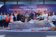 The Chief Executive, Mrs Carrie Lam, attended the Child Development Fund 10th Anniversary Signature Programme “Dream Cruises” Set Sail Ceremony. Photo shows Mrs Lam (ninth left); the Secretary for Labour and Welfare, Dr Law Chi-kwong (seventh left); the Permanent Secretary for Labour and Welfare, Ms Chang King-yiu (eighth right); the President of Genting Cruise Lines, Mr Kent Zhu (eighth left); the President of Dream Cruises, Mr Thatcher Brown (ninth right); the Captain of Dream Cruises, Mr Jan Blomqvist (sixth right); and other guests officiating at the ceremony.