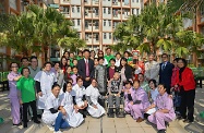 The Chief Executive, Mrs Carrie Lam, and the Secretary for Labour and Welfare, Dr Law Chi-kwong, visited elderly residents in a contract home of the Social Welfare Department in Tsz Wan Shan to extend their Lunar New Year greetings. Photo shows Mrs Lam (second row, eighth right), Dr Law (second row, fourth right) and the Deputy Director of Social Welfare (Services), Mr Lam Ka-tai (second row, third right), with staff.
