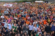 Mr Cheung is pictured with other officiating guests, volunteers and participants of the Camp.