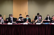 The Chief Secretary for Administration, Mr John Lee (front row, centre), chairs the 11th meeting of the Commission on Children today (August 6). Next to him is the Secretary for Labour and Welfare and Vice-chairperson of the Commission, Dr Law Chi-kwong (front row, second left).