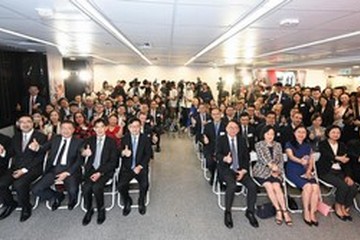 The Chief Secretary for Administration, Mr Chan Kwok-ki, today (October 30) officiated at the Hong Kong Talent Engage (HKTE) Office Opening Ceremony. Photo shows (first row, from third left) the Director of HKTE, Mr Anthony Lau; the Director-General of the Office for Attracting Strategic Enterprises, Mr Philip Yung; the Secretary for Labour and Welfare, Mr Chris Sun; Mr Chan; the Convenor of the Non-official Members of the Executive Council, Mrs Regina Ip; the Permanent Secretary for Labour and Welfare, Ms Alice Lau; the Deputy Secretary for Labour and Welfare (Manpower), Ms Angelina Kwan, with Legislative Council members and representatives of advisory bodies, the business sector, professional associations, non-governmental organisations and HKTE