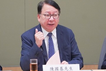 由政务司司长陈国基领导的教育、科技和人才委员会今日（八月一日）与创新科技界的持份者会面，就推进教育、科技和人才一体化融合发展的工作交换意见。图示陈国基在会议上发言。