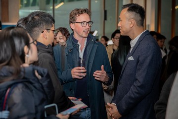 A Hong Kong Talent Engage (HKTE) delegation participated in a career fair organised by the University of Melbourne in Australia on August 4. Photo shows the Director of HKTE, Mr Felix Chan (first right), discussing Hong Kong