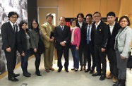 The Secretary for Labour and Welfare, Mr Matthew Cheung Kin-chung (fifth left), meets with the Convenor of Path of Democracy, Mr Ronny Tong (fourth left), and its core members.