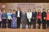 The Chief Secretary for Administration, Mr Matthew Cheung (centre), is pictured with the Vice-president of the All-China Women's Federation, Ms Xia Jie (sixth right); Deputy Director of the Liaison Office of the Central People's Government in the Hong Kong Special Administrative Region Ms Qiu Hong (forth left); the Secretary for Labour and Welfare, Dr Law Chi-kwong (fifth right); president of the All-China Women's Federation, Ms Wong Wai-ching (fifth left) and other guests at a concert of the All-China Women's Federation Hong Kong Delegates Association in celebration of International Women's Day and the association’s 10th anniversary.