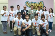 Mr Cheung (fourth left) and Commissioner for Labour, Mr Cheuk Wing Hing (forth right) share the joy of the 10 Most Improved Trainees of YPTP&YWETS 2012.