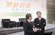 劳工及福利局局长罗致光博士在乐龄科技博览暨高峰会2018就「乐龄及康复创科应用——香港的政策与支援」发表主题演讲。