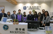 Mr Cheung (fifth right) is pictured with staff of the Labour Department and participants of the Employment Services Ambassador Programme for Ethinic Minorities in Tung Chung Job Centre. Third left is the Under Secretary for Labour and Welfare, Mr Stephen Sui.