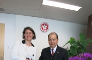The Secretary for Labour and Welfare, Mr Matthew Cheung Kin-chung (right), meets Consul-General of Austria to Hong Kong and Macao, Dr Claudia Reinprecht, to exchange views on matters of mutual interest.