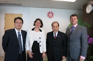 Mr Cheung (second right) and Dr Reinprecht (second left) are pictured with Assistant Commissioner (Policy Support) of Labour Department, Mr Nicholas Chan Chun-tak (first left), and the Austrian Trade Commissioner for Hong Kong, Macao & South China, Mr Christian Schierer (first right).