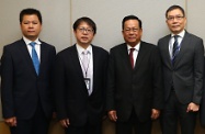 The Secretary for Labour and Welfare, Mr Stephen Sui, met the visiting delegation led by the Minister of Labour and Vocational Training of Cambodia, Dr Ith Samheng. Pictured from left are the Consul-General of Cambodia to Hong Kong and Macau, Mr Phan Peuv; Mr Sui; Dr Ith Samheng; and the Commissioner for Labour, Mr Carlson Chan.