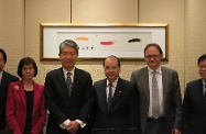 Other senior officials joining the exchange meeting include the Permanent Secretary for Labour and Welfare, Miss Annie Tam (third left), the Under Secretary for Labour and Welfare, Mr Stephen Sui (first left), the Commissioner for Labour, Mr Donald Tong (second right), Deputy Commissioner for Labour (Labour Administration), Mr Byron Ng (second left), and Deputy Commissioner for Labour (Occupational Safety and Health), Mr David Leung (first right).