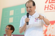 The Secretary for Labour and Welfare, Mr Matthew Cheung Kin-chung, speaks at the HSBC Share-to-Care Volunteer Campaign Pledge Ceremony - an event under the theme of "Caring Hong Kong" of the "Hong Kong: Our Home" Campaign. More than 400 social services organisations and nearly 20 000 volunteers have signed up to support the volunteer campaign organised by the Agency for Volunteer Service.