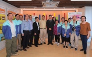 The Secretary for Labour and Welfare, Dr Law Chi-kwong, visited North District and called at the Ellen Li District Elderly Community Centre of the Hong Kong Young Women's Christian Association. Photo shows Dr Law (centre) pictured with elderly volunteers, commending on their efforts in promoting active ageing.