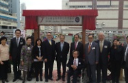 The Secretary for Labour and Welfare, Mr Matthew Cheung Kin-chung (sixth left) is pictured with the Chairman of SAHK, Professor Leung Nai-kong (seventh left, back row), Steward of The Hong Kong Jockey Club, Mr Anthony Chow (fifth left), and other officiating guests at the opening ceremony of Jockey Club Garden.