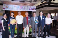 The Secretary for Labour and Welfare, Mr Matthew Cheung Kin-chung (third right), attends the launch ceremony of a cruise tour for children.  Mr Cheung is pictured with the Chairman of Wofoo Social Enterprises, Dr Joseph Lee (third left); the Group General Manager of Hong Kong Ferry (Holdings) Company Limited, Dr David Ho (second right); the Convenor of the Non-official Members of the Executive Council, Mr Lam Woon-kwong (centre); the Director of Social Welfare, Ms Carol Yip (second left); and other guests.