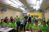 Mr Cheung is pictured with the rehabilitation care workers of Everjoy. He expressed to them his heartfelt gratitude for the provision of comprehensive care service to persons with disabilities.