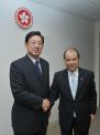 The Secretary for Labour and Welfare, Mr Matthew Cheung Kin-chung met the visiting Vice Minister, Ministry of Human Resources and Social Security, Mr Hu Xiaoyi.