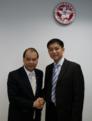 Mr Cheung (left) meeting Mr Tan